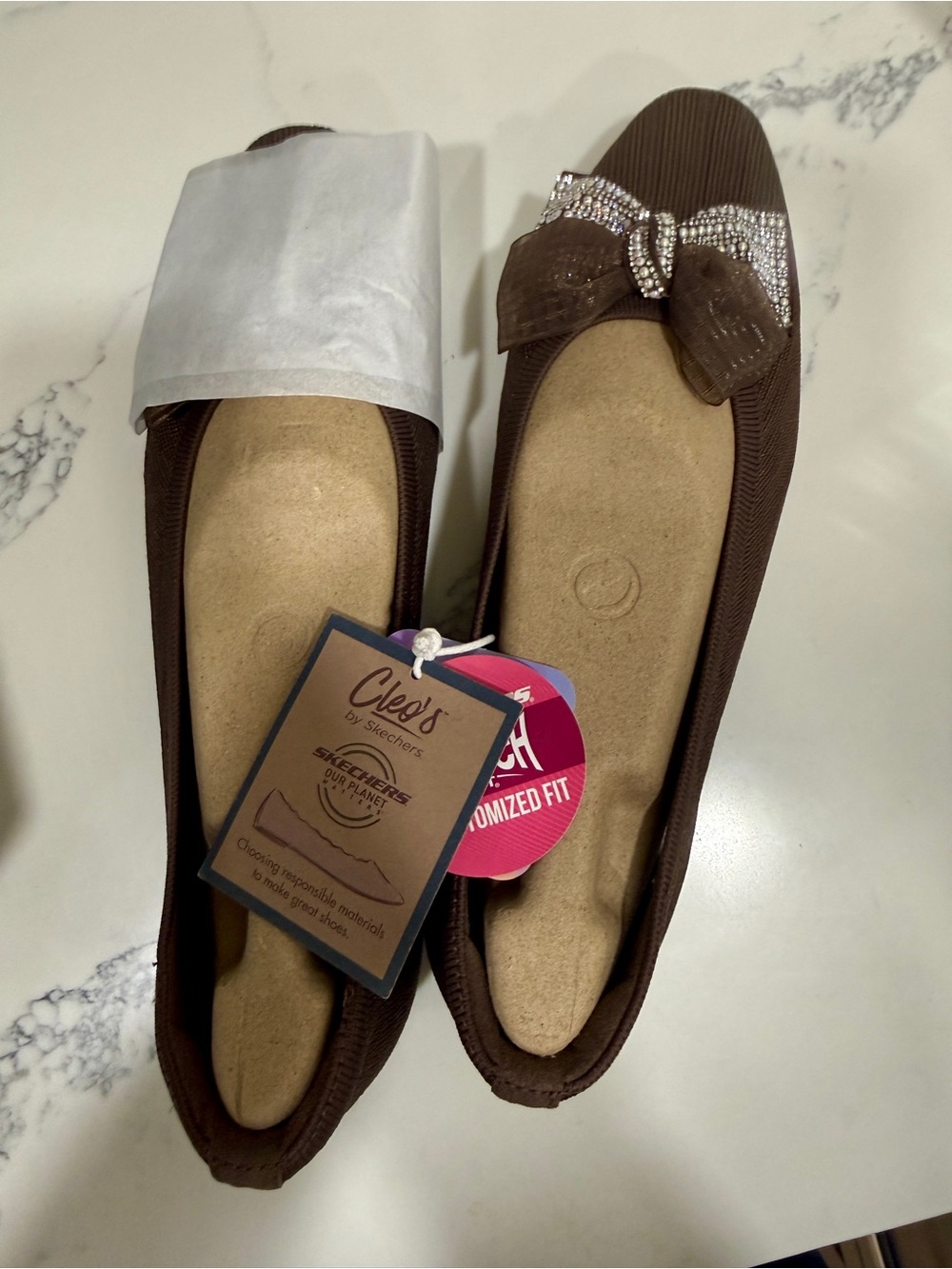 Skechers Cleo Point "Glitzy Haze" Ballet Flats (Size 9.5)